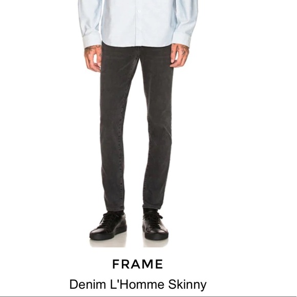 Frame L’Homme Fade to Gray Skinny Jeans 34/34